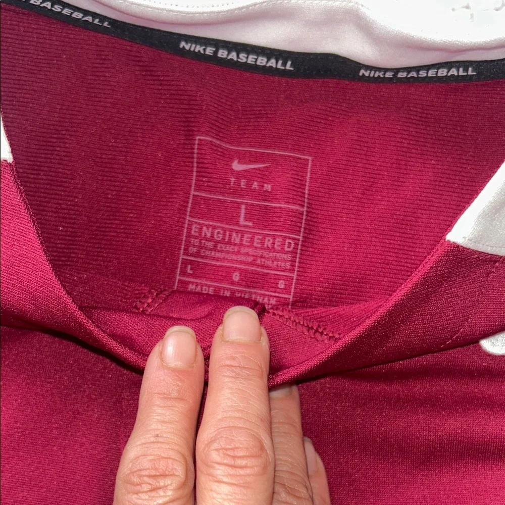 Nike Kids Burgundy and White Button Down Shirt
